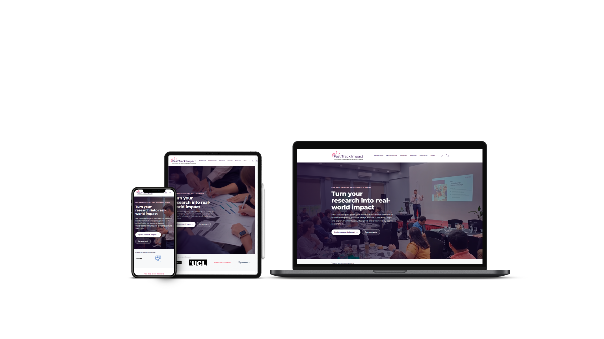 Fast Track Impact logo and website mockup